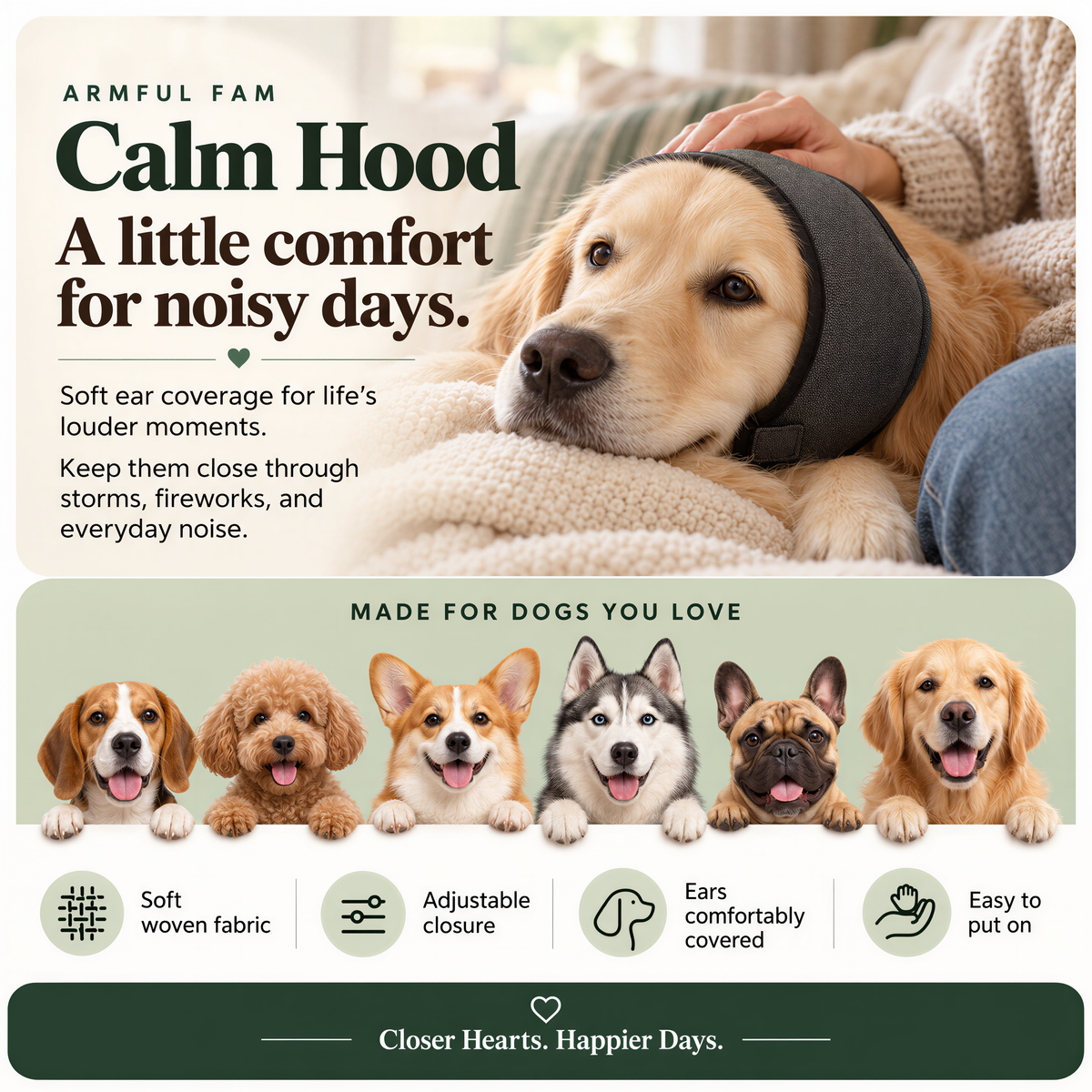 Armful Calm Hood — Soft Ear Wrap for Loud Moments