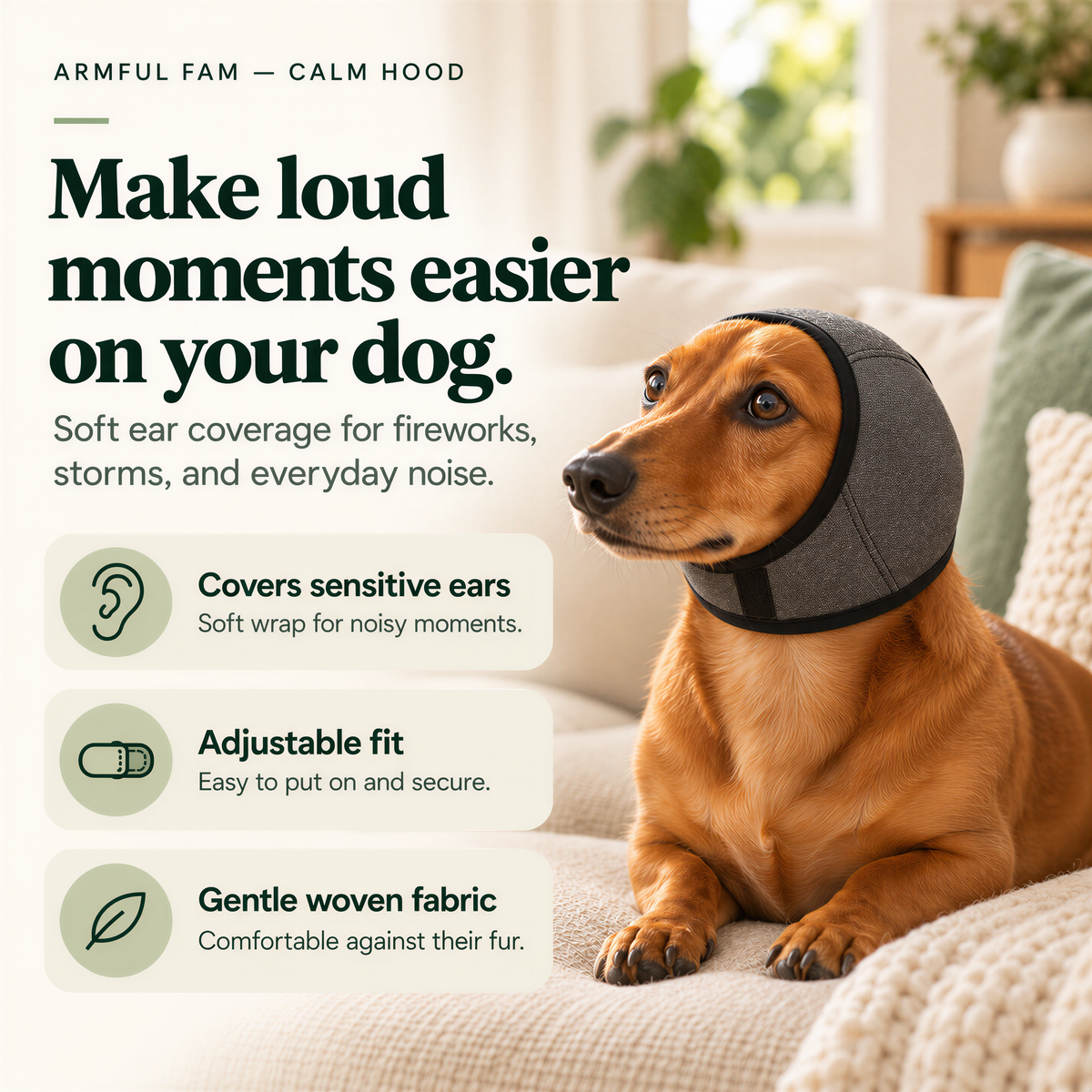 Armful Calm Hood — Soft Ear Wrap for Loud Moments